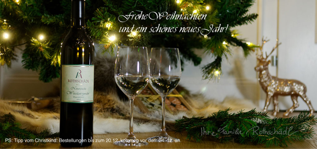 Frohe Weihnachten und ein gutes neues Jahr wünscht Ihnen Ihre Familie Rothschädl vom Weingut Rothschädl aus der Südsteiermark.