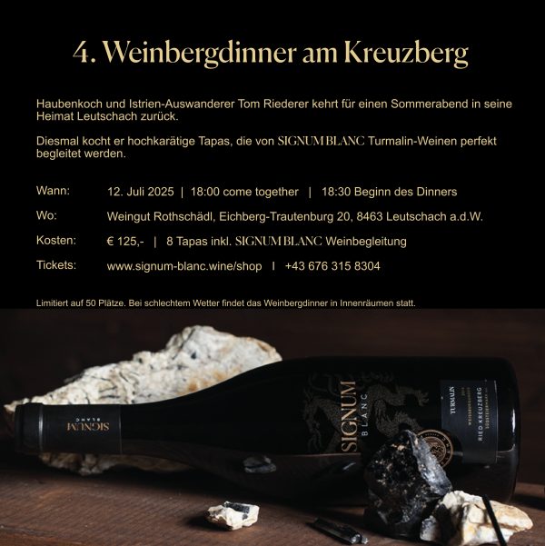 Weinbergdinner mit Haubenkoch Tom Riederer - Ticket – Bild 2