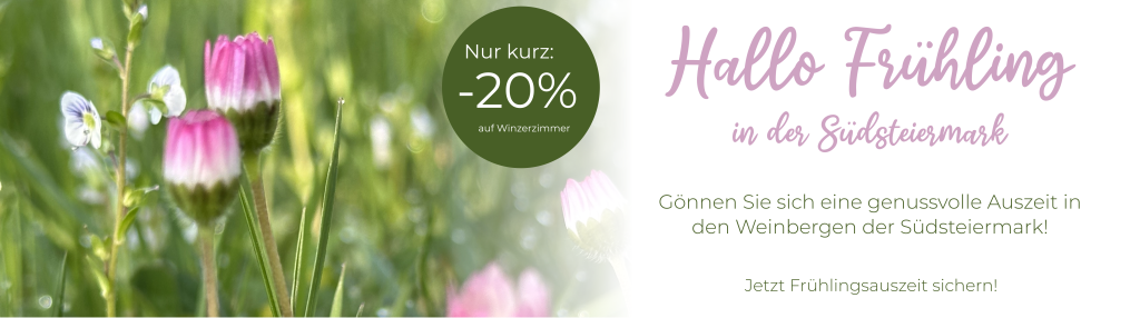 Fruehlingsaktion -20% auf Winzerzimmer